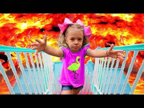 The Floor is Lava | Anabella and Bogdan Show how to overcome various obstacles + More Video for kids