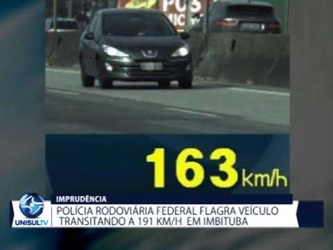 Polícia Rodoviária Federal flagra veículo transitando a 191 km/h em Imbituba