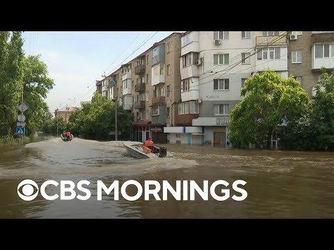 Evacuees from flooded Ukrainian region face Russian bombardment