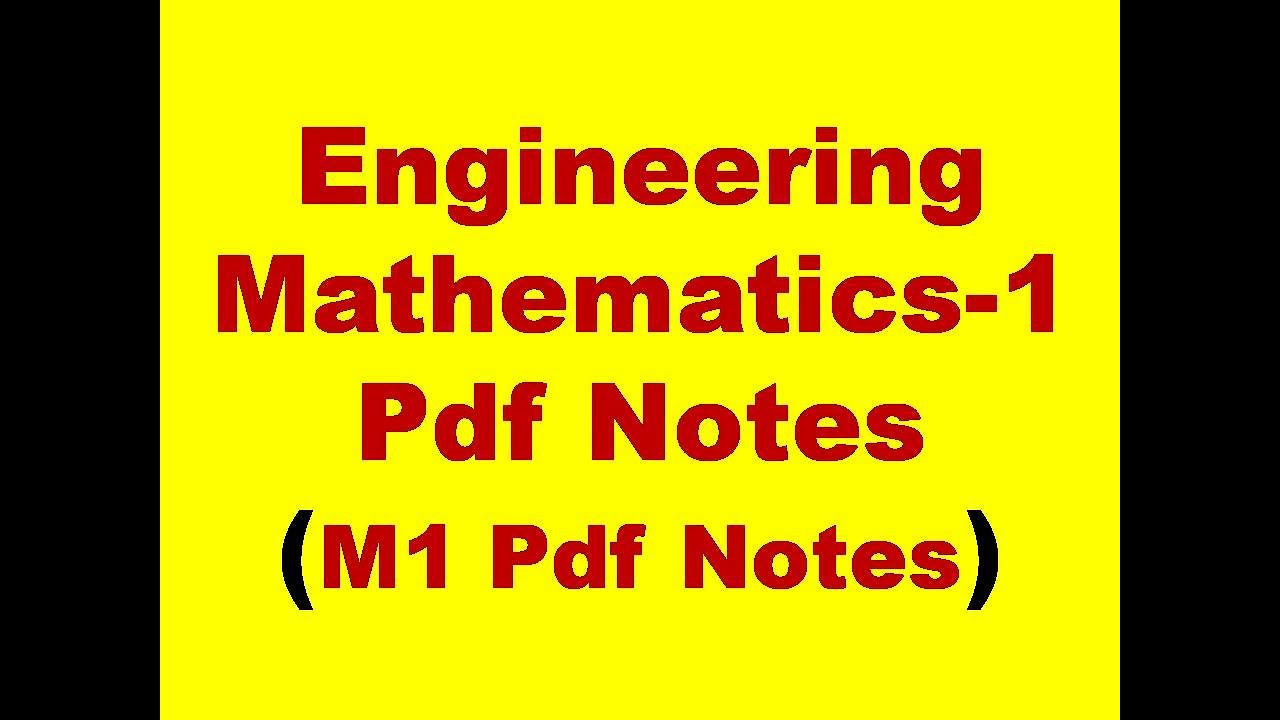 Engineering Mathematics-1 Notes || Engineering Mathematics-1 PDF Notes || M1 Notes || M1 pdf Notes