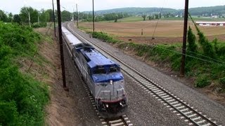 preview picture of video 'Amtrak 514 at Kinzers (20MAY2013)'