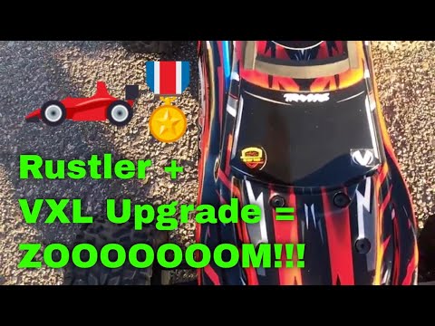 Traxxas Rustler with the Velineon® VXL-3s Brushless Power System Upgrade (Speed Test +)