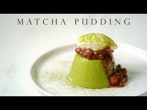 Silk Smooth Red Bean Matcha Pudding