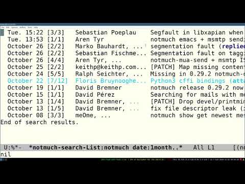EmacsConf 2019 - 10 - notmuch new(s) - David Bremner