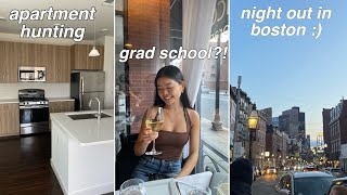 POST GRAD PLANS, apartment hunting, night out in boston | boston college vlog