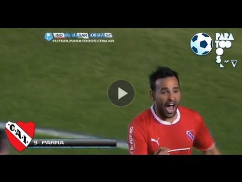 Gol de Parra.Independiente 2 Sarmiento 1. Fecha 9. Torneo Primera B Nacional. Fútbol Para Todos.
