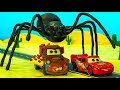 UFO Mater Finds Pizza Spider Lightning McQueen Goes Giant Cars Toys Movies Stop Motion