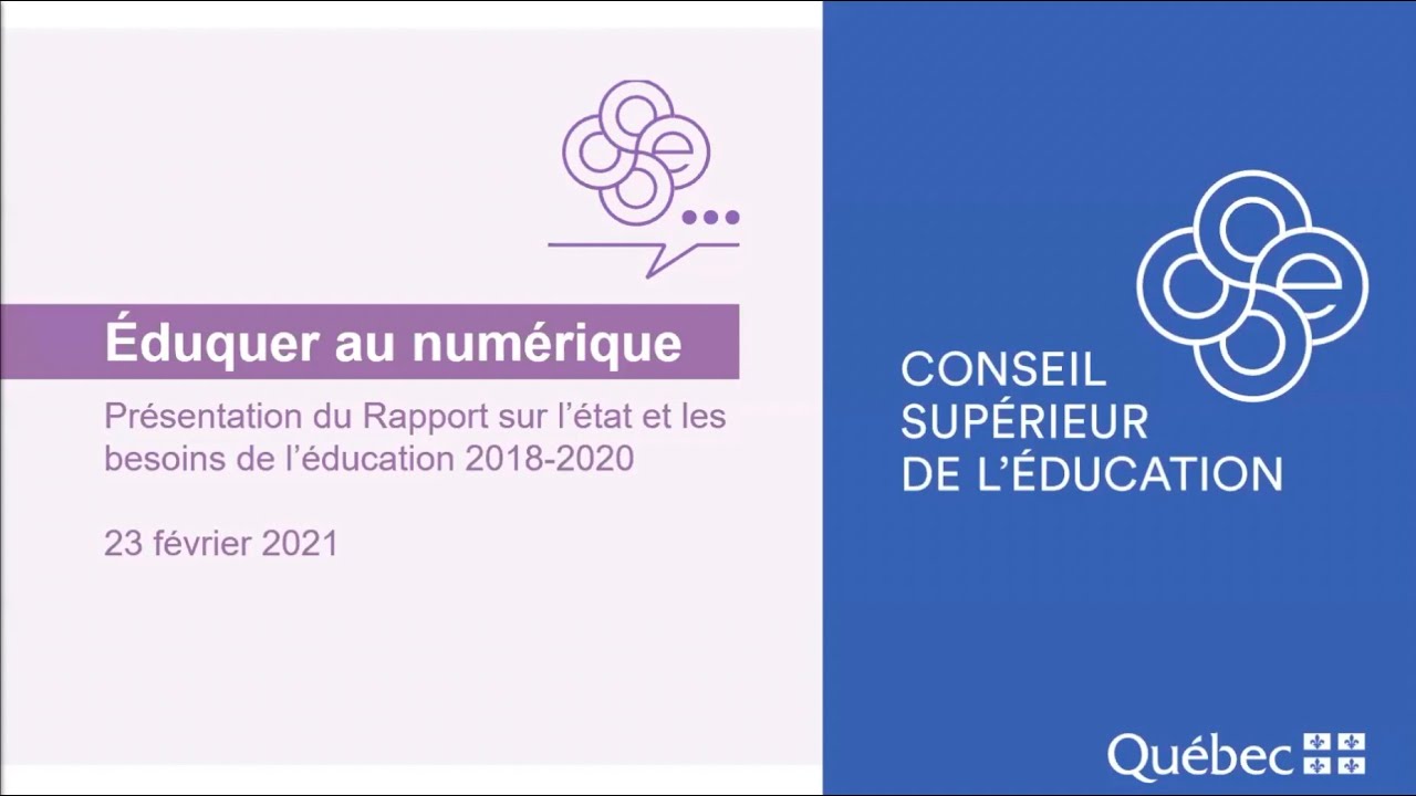 Semaine FAD 2021 : Rapport du Conseil supérieur « Éduquer au numérique »