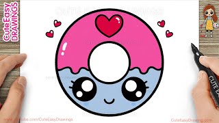 How to Draw a Cute Donut Easy for Kids and Toddlers