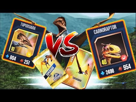 Jurassic World - TUPUXUARA Pack! Lv10 TUPUXUARA's Max Attack On Lv40 Carnoraptor!