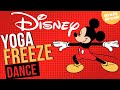 Disney Yoga Freeze Dance | Brain Break | Dance Party | PE Warm up | Workout for Kids