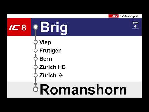 SBB FV Begrüssung • IC8 • Brig – Romanshorn (De, Fr [Seltenheit], En)