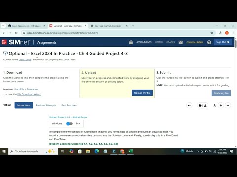 Excel 2024 In Practice | Chapter 4 Guided Project 4-3 Step-by-Step SIMnet Assignment Help Excel 2021