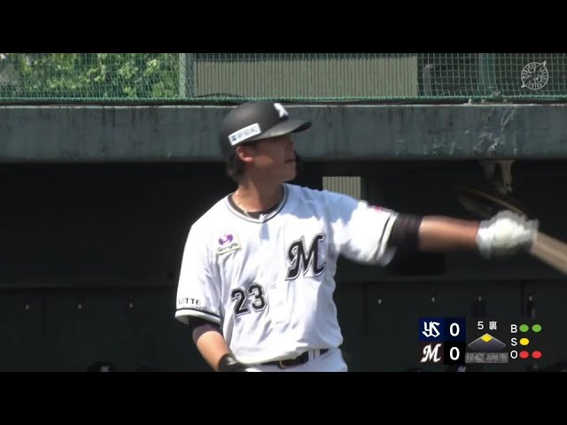 【ファーム】猛打賞!! マリーンズ・石川慎吾 ライトへのタイムリーヒットで先制に成功!! 2024年6月1日 千葉ロッテマリーンズ 対 東京ヤクルトスワローズ