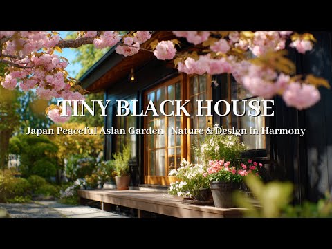 Minimalist Tiny Black House in Japan with Peaceful Asian Garden | Nature & Design in Harmony