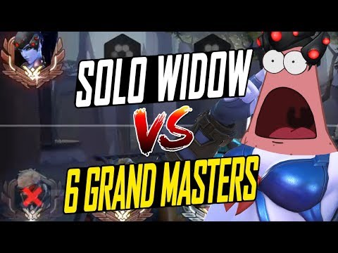 SOLO GM WIDOW VS 6 GRANDMASTERS! WTF? IDDQD TRACER! COMPETITIVE GAME! [ OVERWATCH SEASON 6 TOP 500 ]