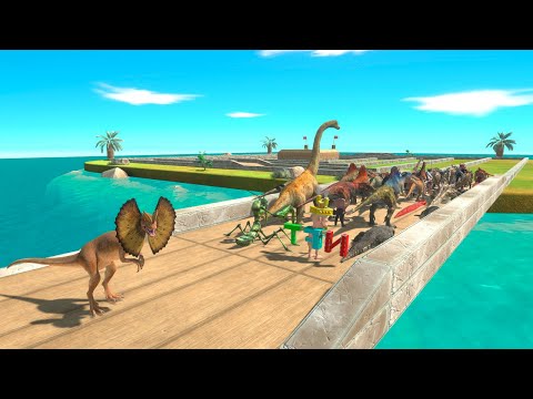 All Units Escape from Dilophosaurus - Animal Revolt Battle Simulator