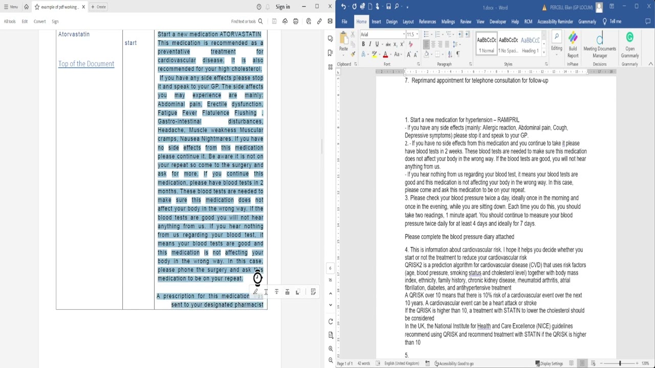 Patient GP Management Plan (PGP -MP ) example creating PGP -MP using pdf working page