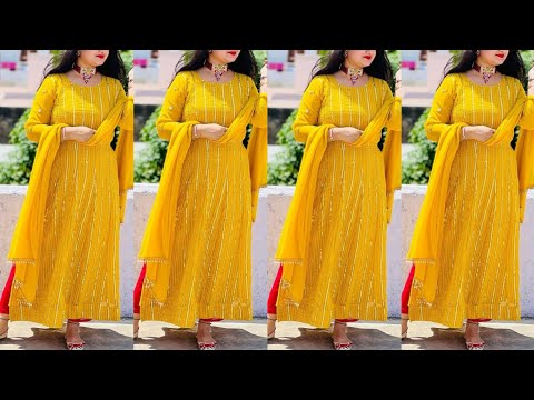 31+Special Yellow Panjabi Suit | Kurti | Yellow Dress | Yellow Plazo Suit | Traditional Panjabi Suit