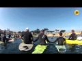 memorial for #Surfer Tim Flannery, #Monterey County #Surfers friends and family paddle out off Lover