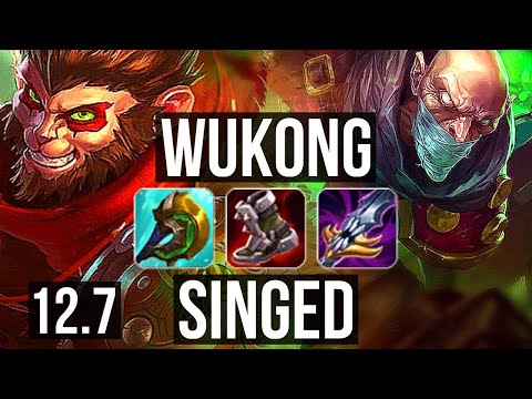 WUKONG vs SINGED (TOP) | 2.1M mastery, 6 solo kills, 500+ games, 12/3/5 | NA Diamond | 12.7