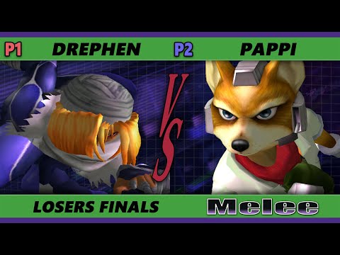 S@X 389 Online Losers Finals - Drephen (Sheik) Vs. Pappi (Fox) Smash Melee - SSBM