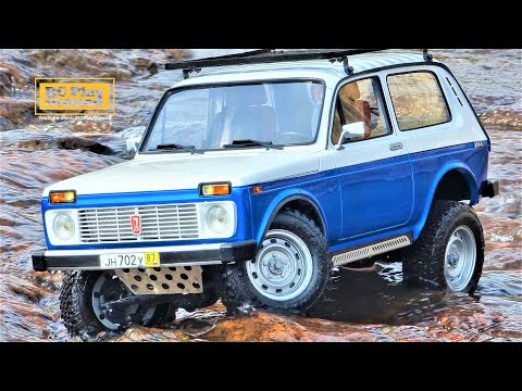 RC Car MST CFX Lada Niva 3D Print Body Off-Road, Rock Crawling Action
