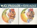 Watercolor VS Gouache Painting (with Grisaille ...