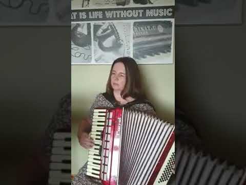 Susan Power playing her first accordion bought in June 2017, The Parrot.