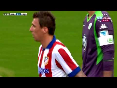 Mario Mandzukic First Goal for Atletico Madrid | Wolfsburg vs Atlético de Madrid 1-5 - 2014