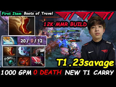 T1 23savage Naga Siren MODE FAKER 1000 GPM 12K MMR New T1 Carry Perspective Full Gameplay Dota 2
