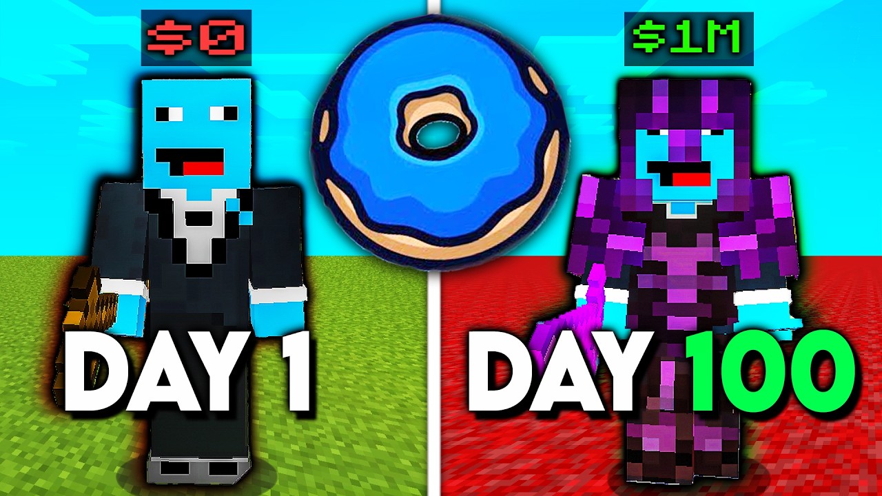 Surviving 100 Days on the NEW Donut SMP...Can I get RICH?