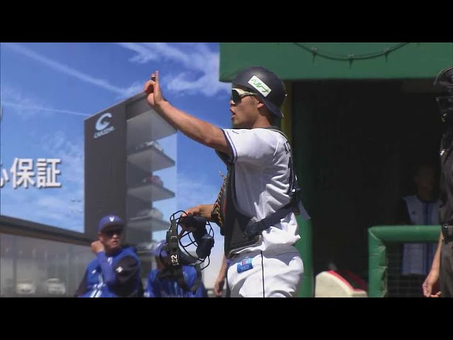 【ファーム】火縄銃から速射砲に進化!! ライオンズ・是澤涼輔が素早い送球で盗塁阻止!!  2023年5月24日 埼玉西武ライオンズ 対 横浜DeNAベイスターズ