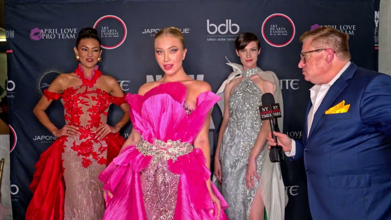 Models wearing their runway looks from Designer Danny Nguyen @artheartsfashion NYFW