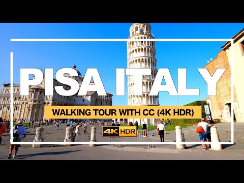 Pisa, Italy Walking Tour, Leaning Tower, Tower of Pisa, Center Of Pisa, With Captions【4K-HDR 60fps】