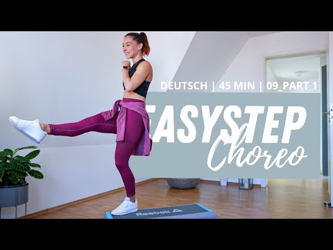 Step Aerobic für Beginner mit Herausforderung | Deutsch | EasyStep | 09_Part1 | 35 Min