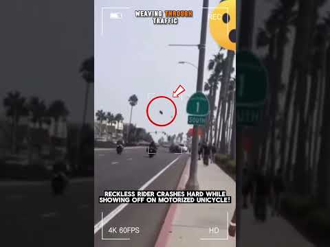 Reckless Rider Crashes Hard While Showing Off on Motorized Unicycle! #shorts