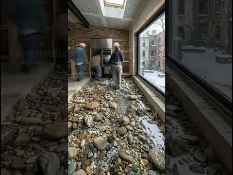 Building a Stunning 3D Epoxy Riverbed Kitchen Floor! #DIY #kitchen #build