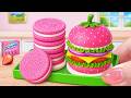 Lovely Pink OREO Cookies Satisfying Strawberry Burger Making Mina Sweet Baking