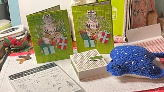 Christmas cards and boxes using Reindeer Fun from Stampin Up & I crocheted a sting ray! #stampinup