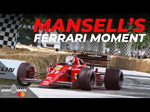 Mansell flies up FOS Hill in the glorious 3.5-litre V12 Ferrari 639