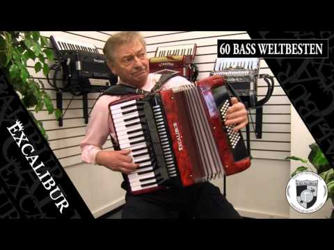 Excalibur 60 Bass Weltbesten 5 Switch Accordion - Red