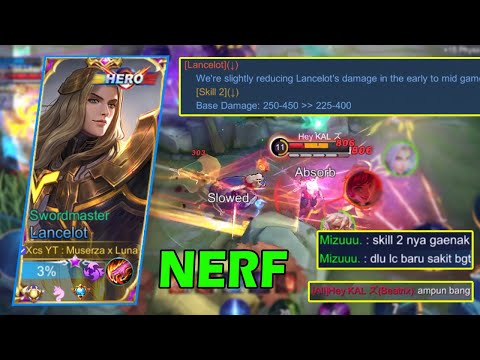 HIGH DAMAGE?! MY FIRST LANCELOT GAMEPLAY AFTER MOONTON NERF MY LANCELOT?! TOP GLOBAL LANCELOT - MLBB