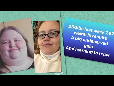 Weigh in results week 287. Massive undeserved gain. Learning to relax and pointing fatigue