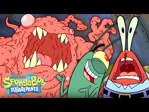Plankton Attacks the Krusty Krab with a Chum Monster! ? | SpongeBob