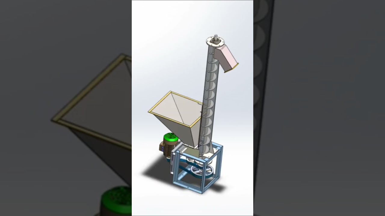 Screw Conveyor Machine #SolidWorks #design #tutorial  #education #3danimation #cad #3D #machine