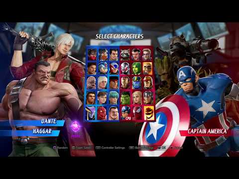 MARVEL VS. CAPCOM: INFINITE Dante and Hagger vs Rocket and Iron Man
