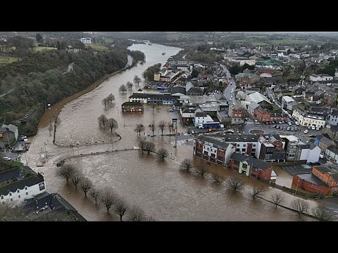 Video Thumbnail: 'Everything destroyed': Irish towns clean up after Storm Chandra flooding