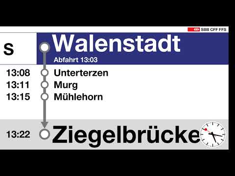 SBB/ZVV Ansagen S (Walenstadt-Ziegelbrücke) | Bauarbeiten | Speziell | Isabelle