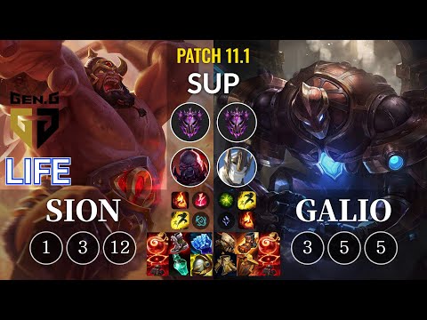 GEN Life Sion vs Galio Sup - KR Patch 11.1